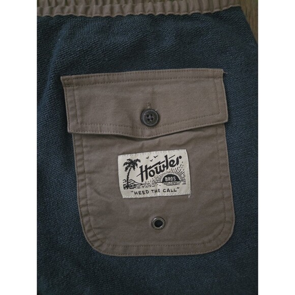 HOWLER BROTHERS "Heed The Call" Gray Cotton Shorts With Drawstring Size 31 / 7" - Picture 5 of 7